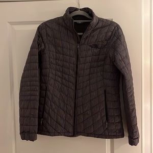 north face multicolor black coat